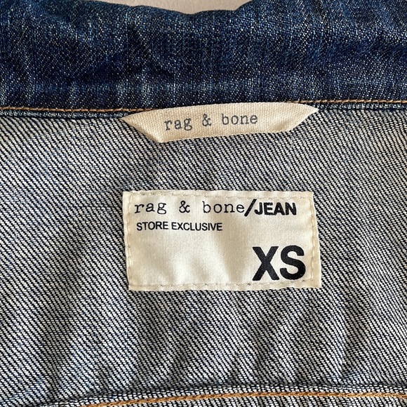Rag and Bone Denim Jacket With Leather Sleeves. - Picture 6 of 6
